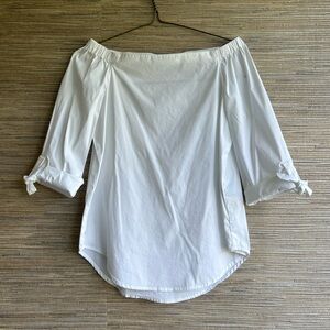 J. McLaughlin Bateau Off-Shoulder Tie Sleeve Blouse Size XS